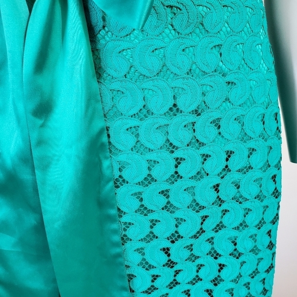 DIANE von Furstenberg Emerald Green Lace Mini Party Wrap Dress Size 8 - Picture 7 of 15